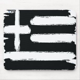 Tapis De Souris Grèce Vintage noire en détresse Grunge Grèce