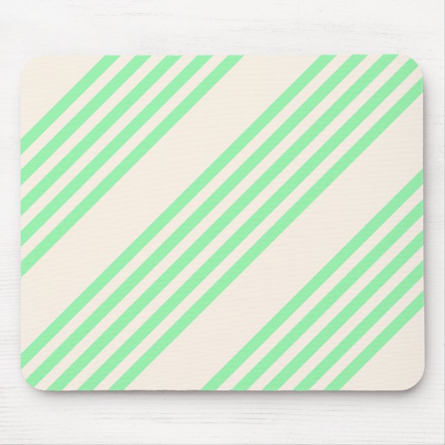 Tapis De Souris Green and beige five stripes pattern (Devant)