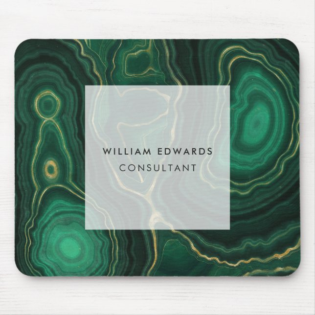 Tapis De Souris Green and Gold Malachite (Devant)