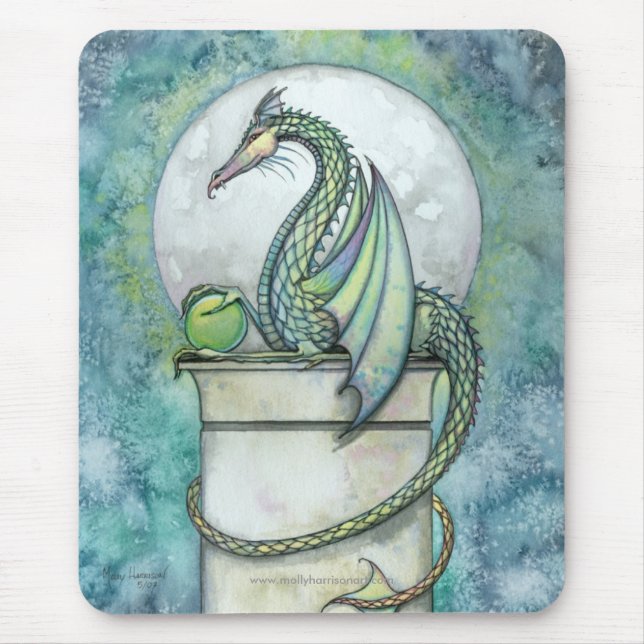 Tapis de souris Green Dragon par Molly Harrison (Devant)
