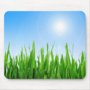 Tapis De Souris Green Grass Blue Sky Banner