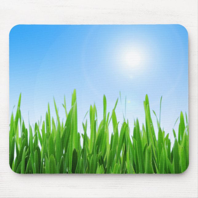 Tapis De Souris Green Grass Blue Sky Banner (Devant)