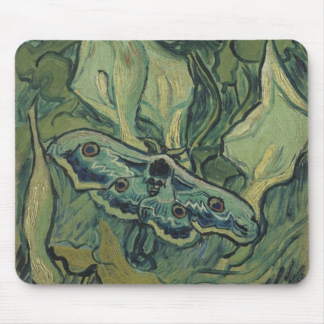 Tapis De Souris Green Peacock (Empereur) Moth de Vincent van Gogh (Devant)