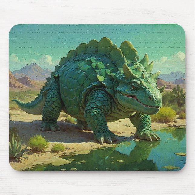 Tapis De Souris Green Stegosaurus and Desert Pool (Devant)