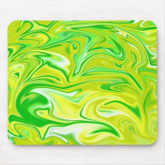 Tapis De Souris Green Yellow Marbleized Spring, (Devant)