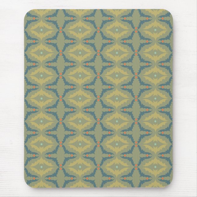 Tapis De Souris Greenish Retro Vintage Pattern (Devant)