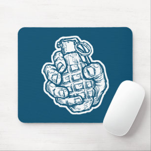 Tapis De Souris Grenade À La Main En Style Bande Dessinée