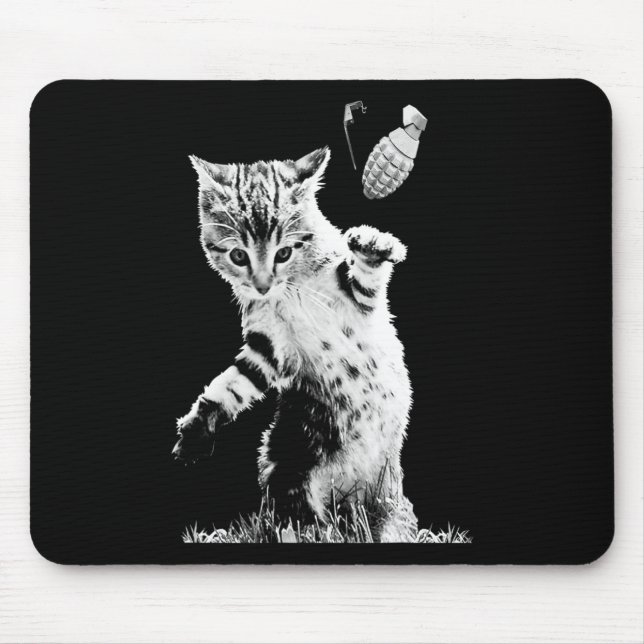 Tapis De Souris Grenade à lancer de chat Drôle Kitty Grenade de ch (Devant)