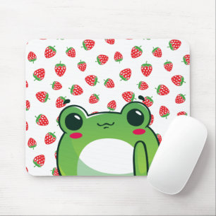 Tapis De Souris Grenouille à fraise Kawaii