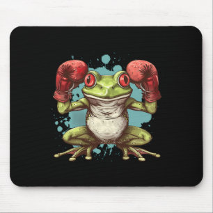Tapis De Souris Grenouille Boxeur Avec Gants De Boxe Kickboxing Dr
