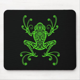 Tapis De Souris Grenouille d'arbre tribale (vert et noir)