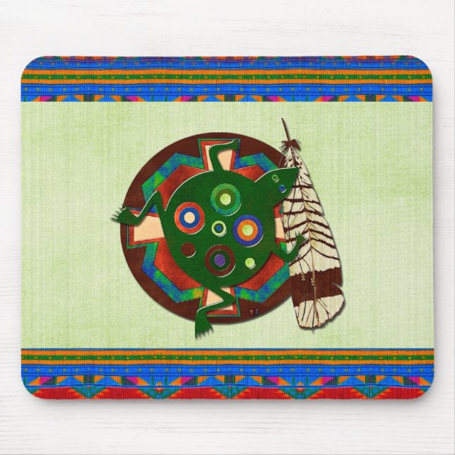 Tapis De Souris Grenouille d'art populaire amérindienne (Devant)