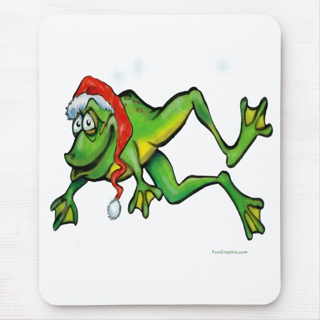 Tapis De Souris Grenouille de Noël (Devant)
