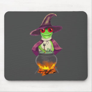 Tapis De Souris Grenouille de sorcière Halloween Éffrayant Pad de