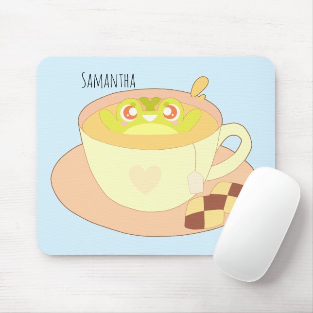 Tapis De Souris Grenouille en coupe de thé (Avec souris)