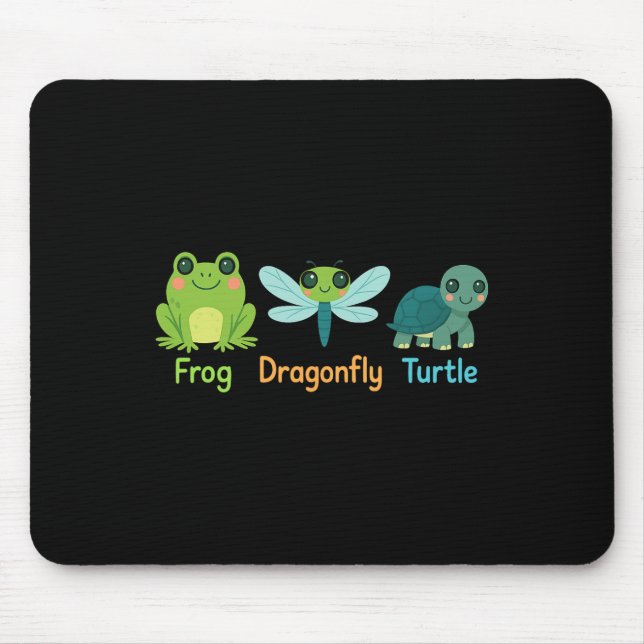 Tapis De Souris Grenouille libellule Tortue subtil (Devant)