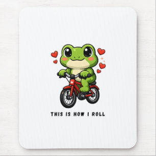 Tapis De Souris Grenouille Mignonne à Vélo Art de Grenouille Kaw