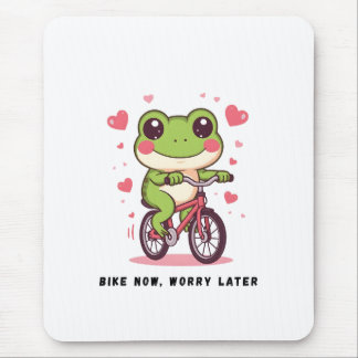 Tapis De Souris Grenouille Mignonne à Vélo | Cadeau Drôle pour les