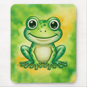 Tapis De Souris Grenouille mignonne verte
