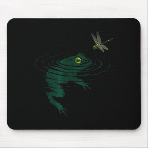Tapis De Souris Grenouille nageant, libellule Grenouille, Graphiqu