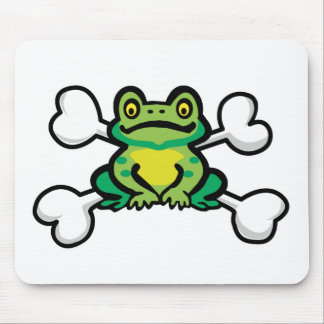 Tapis De Souris grenouille rousse Crâne et os croisés