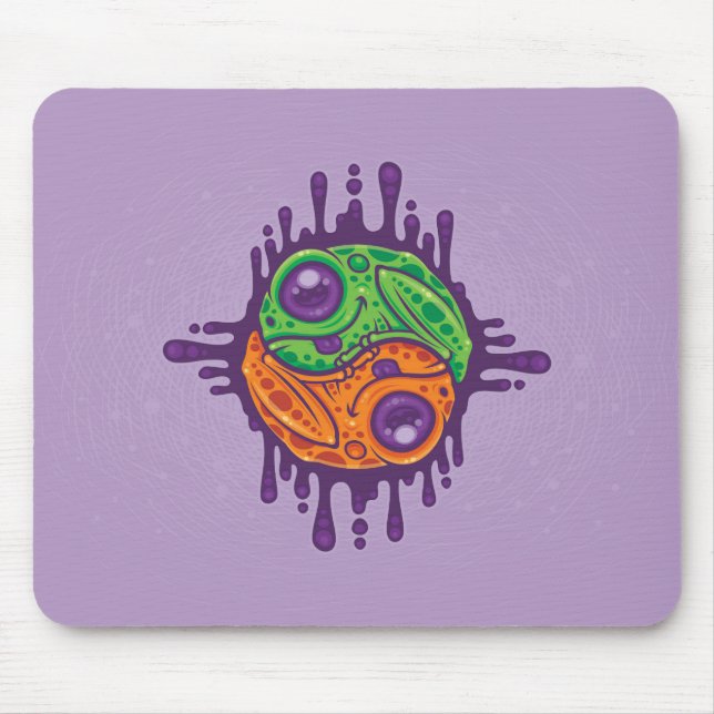 Tapis De Souris Grenouille séchée Trippy Yin Yang (Devant)