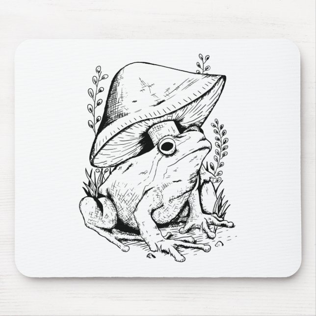 Tapis De Souris Grenouille sous un champignon (Devant)