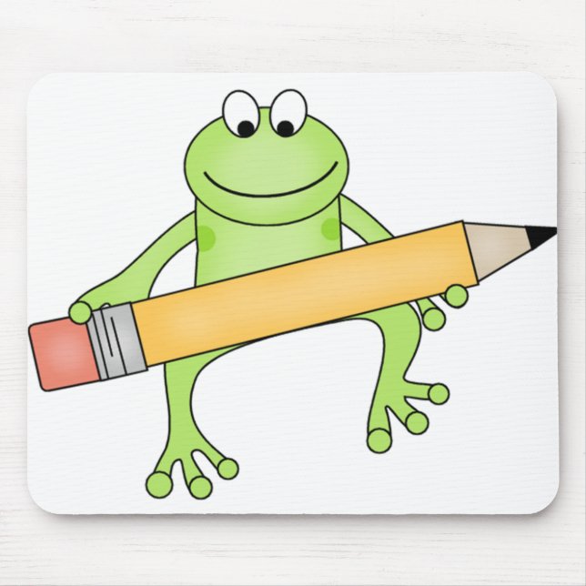 Tapis De Souris Grenouille verte avec le crayon (Devant)