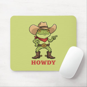 Tapis De Souris Grenouille Western Yeehaw Howdy Drôle de Cow-boy M