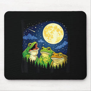 Tapis De Souris Grenouilles hurlant lune mème montagnes pins natur