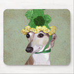 Tapis De Souris Greyhound en Casquette vert<br><div class="desc">Animaux</div>