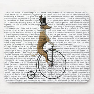 Tapis De Souris Greyhound sur Black Penny Farthing Bike