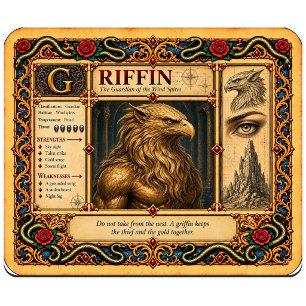 Tapis De Souris Griffin, Art du Bestiaire Médiéval