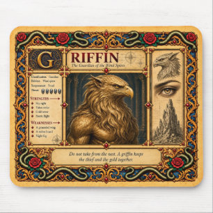 Tapis De Souris Griffin, Art du Bestiaire Médiéval
