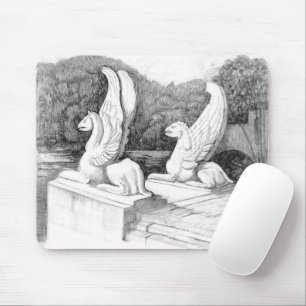 Tapis De Souris Griffins sculpté crayon monochrome Art