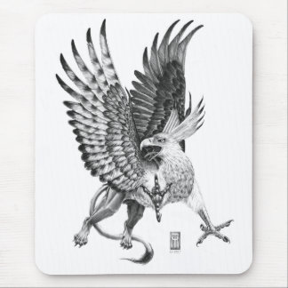 Tapis De Souris Griffon de bouton blanc