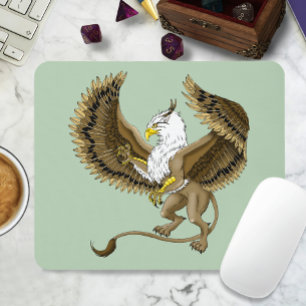 Tapis De Souris Griffon Fantastique Brun Majestueux Mythe Gryphon