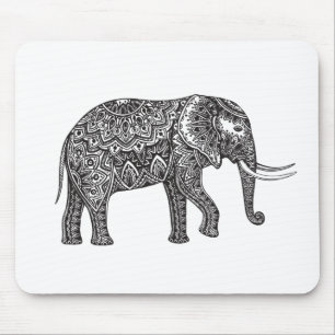 Tapis De Souris Griffonnage d'éléphant d'imaginaire