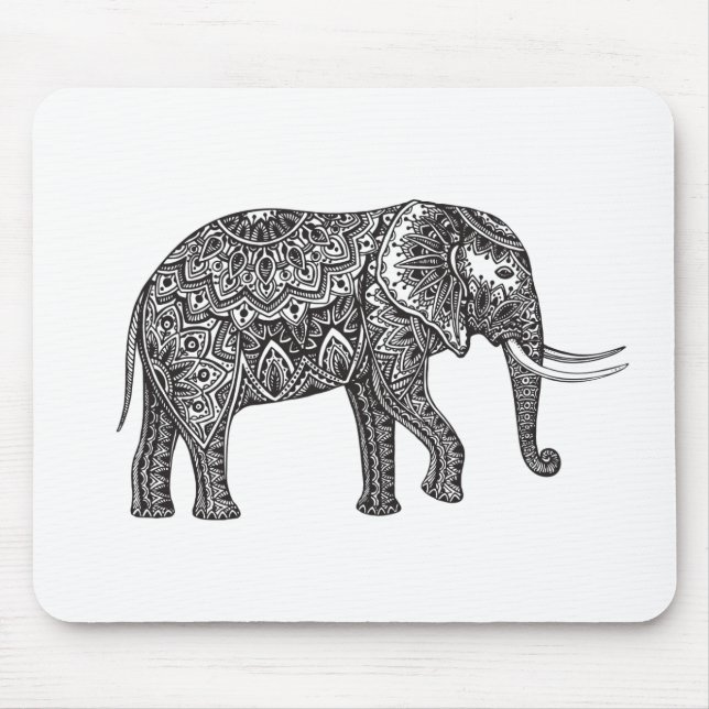 Tapis De Souris Griffonnage d'éléphant d'imaginaire (Devant)