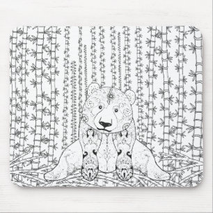 Tapis De Souris Griffonnage en bambou de panda