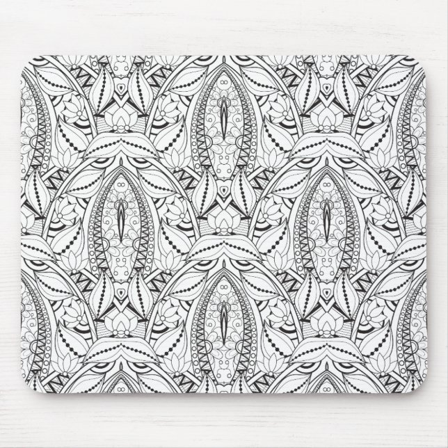 Tapis De Souris Griffonnage tribal abstrait (Devant)