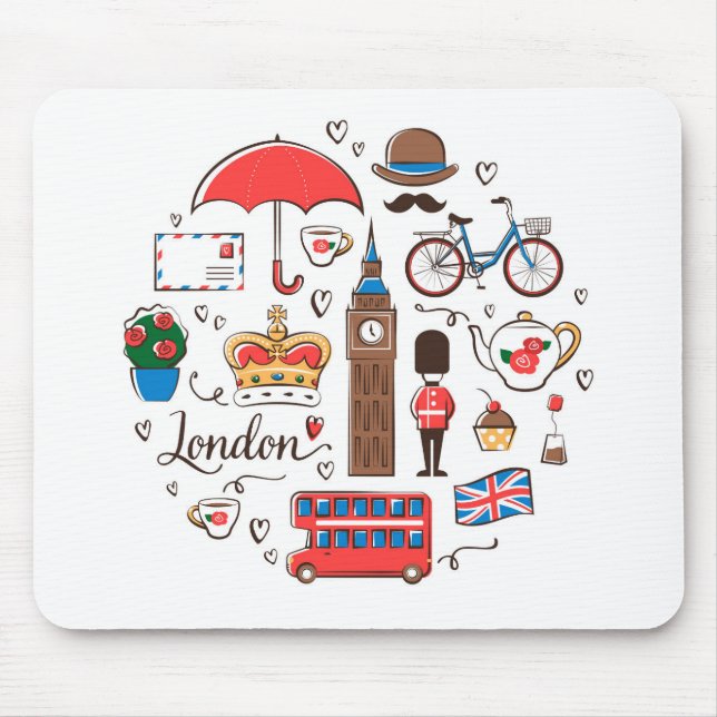 Tapis De Souris Griffonnages de Londres (Devant)
