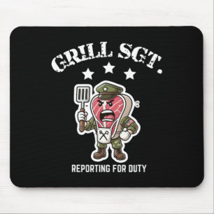 Tapis De Souris Gril Sgt. Drôle Barbecue Cuisine Extérieure