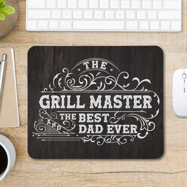 Tapis De Souris Grill Master et meilleur papa jamais Fête des père (In situ)