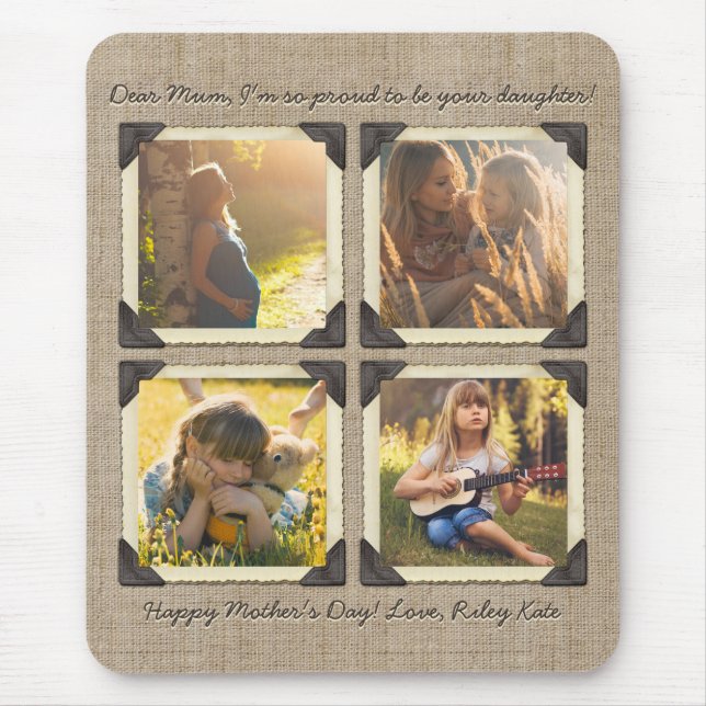 Tapis De Souris Grille de photo d'Instagram personnalisée par (Devant)