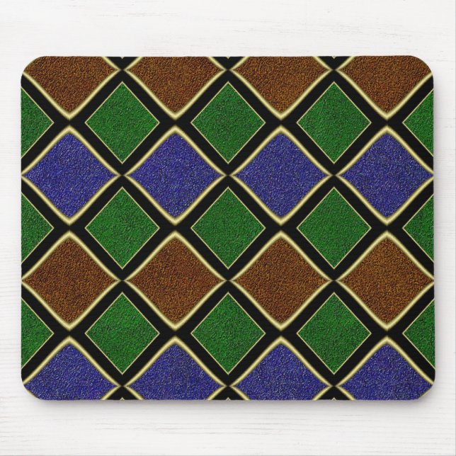 Tapis De Souris Grille Diamant Arlequin : Harmonie Texturée (Devant)
