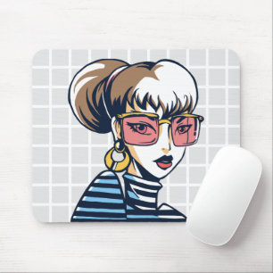 Tapis de Souris Grille Femme Style Pop Art