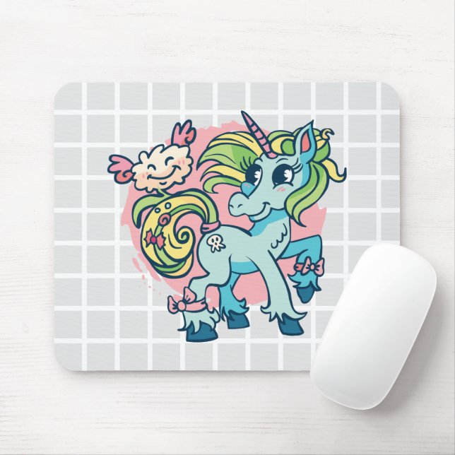 Tapis de Souris Grille Licorne Magique (Avec souris)