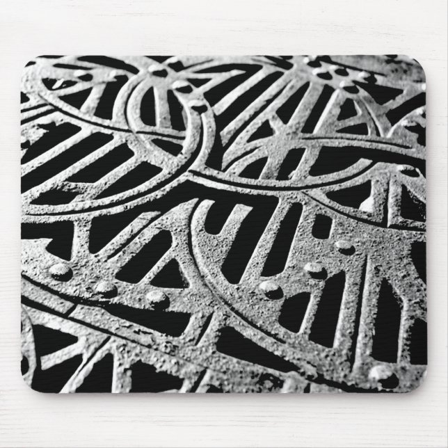 Tapis De Souris Grille rouillée en gris (Devant)