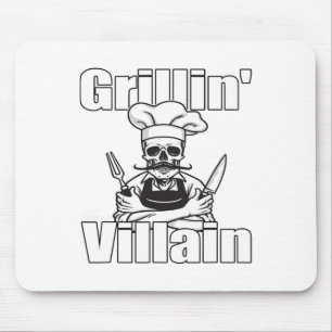 Tapis De Souris Grillin Comme Un Vilain Bbq Grillin Et Chillin Gri